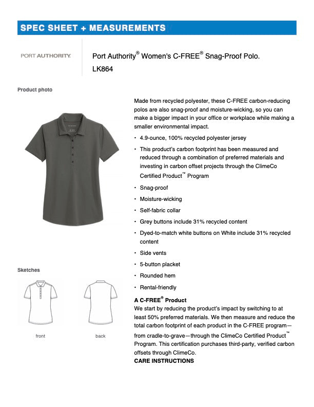 Port Authority® Women's C-FREE® Snag-Proof Polo