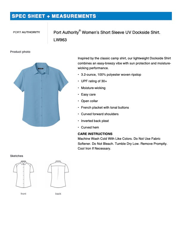 Port Authority® Women’s Short Sleeve UV Dockside Shirt