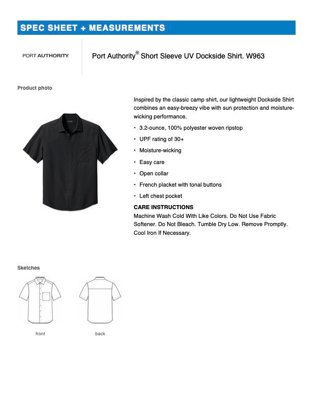 Port Authority® Short Sleeve UV Dockside Shirt