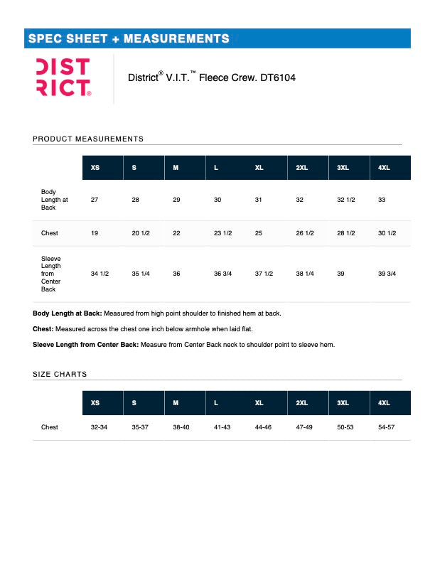 District V.I.T. Fleece Crewneck