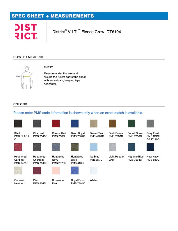 District V.I.T. Fleece Crewneck