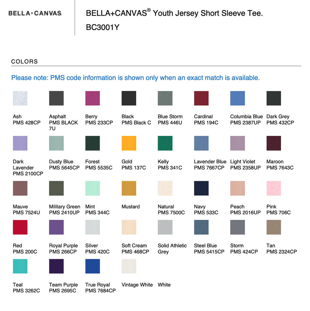 BELLA+CANVAS® Youth Jersey Short Sleeve Tee