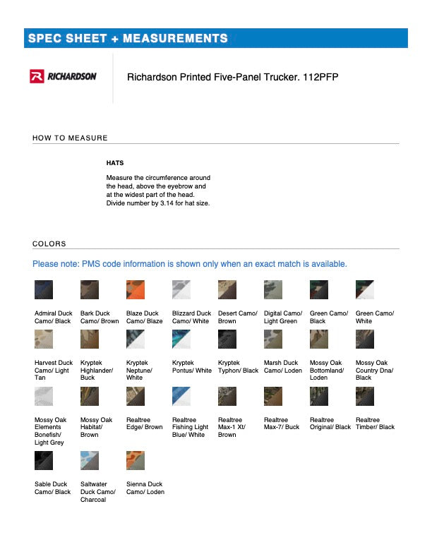 Richardson Printed Five-Panel Trucker 112 PFP