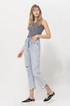 Super High Relaxed Cuffed Straight Jeans - Creative Genius Enterprises