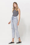 Super High Relaxed Cuffed Straight Jeans - Creative Genius Enterprises