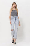 Super High Relaxed Cuffed Straight Jeans - Creative Genius Enterprises