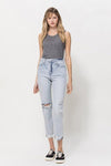 Super High Relaxed Cuffed Straight Jeans - Creative Genius Enterprises