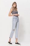 Super High Relaxed Cuffed Straight Jeans - Creative Genius Enterprises