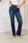 Judy Blue Full Size Button-Fly Straight Jeans - Creative Genius Enterprises