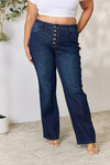 Judy Blue Full Size Button-Fly Straight Jeans - Creative Genius Enterprises