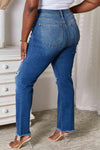 Judy Blue Full Size Distressed Raw Hem Jeans - Creative Genius Enterprises