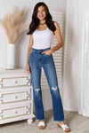 Judy Blue Full Size Distressed Raw Hem Jeans - Creative Genius Enterprises