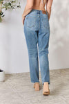 Judy Blue Full Size Distressed Raw Hem Straight Jeans - Creative Genius Enterprises