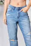 Judy Blue Full Size Distressed Raw Hem Straight Jeans - Creative Genius Enterprises