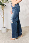 Judy Blue Full Size High Waist 90's Distressed Straight Jeans - Creative Genius Enterprises