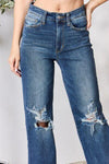 Judy Blue Full Size High Waist 90's Distressed Straight Jeans - Creative Genius Enterprises