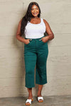 Judy Blue Hailey Full Size Tummy Control High Waisted Cropped Wide Leg Jeans - Creative Genius Enterprises