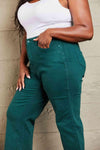 Judy Blue Hailey Full Size Tummy Control High Waisted Cropped Wide Leg Jeans - Creative Genius Enterprises