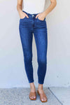 Judy Blue Marie Full Size Mid Rise Crinkle Ankle Detail Skinny Jeans - Creative Genius Enterprises