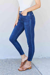 Judy Blue Marie Full Size Mid Rise Crinkle Ankle Detail Skinny Jeans - Creative Genius Enterprises