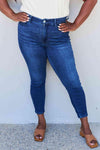 Judy Blue Marie Full Size Mid Rise Crinkle Ankle Detail Skinny Jeans - Creative Genius Enterprises