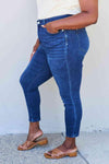 Judy Blue Marie Full Size Mid Rise Crinkle Ankle Detail Skinny Jeans - Creative Genius Enterprises