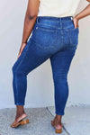 Judy Blue Marie Full Size Mid Rise Crinkle Ankle Detail Skinny Jeans - Creative Genius Enterprises