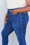 Judy Blue Marie Full Size Mid Rise Crinkle Ankle Detail Skinny Jeans - Creative Genius Enterprises